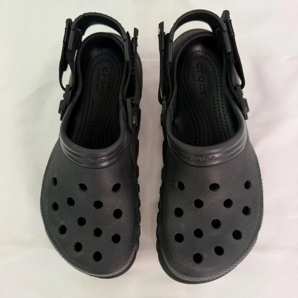 Crocs Echo Clog Black Sporty Streetwear Shoes J6 with 14 Superhero Charms